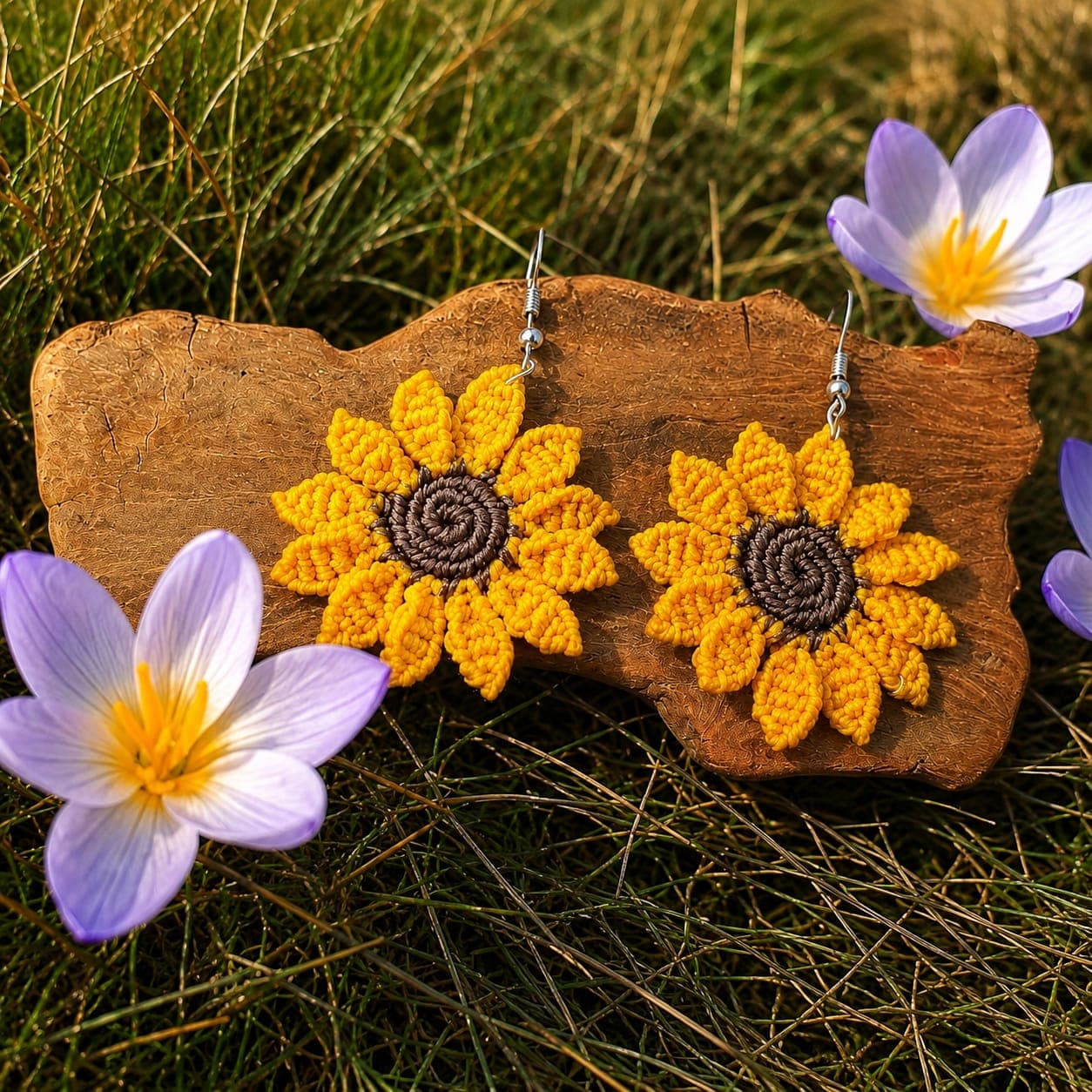 Pendientes Girasol — colección Alma NomadArt